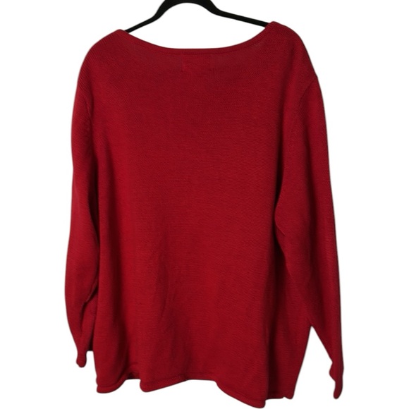 Quacker Factory embroidered  knit cardigan,red button front,hearts,sequins,felt - Picture 2 of 11